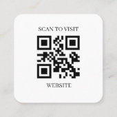 Moderne Witte Logo QR-code Scan Website Vierkante Visitekaartje (Achterkant)