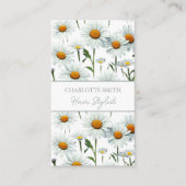 Moderne witte madeliefje | Bloemen Trendy Visitekaartje (Voorkant)