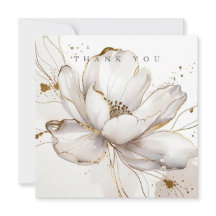 Moderne Witte Magnolia Gouden Lijn Kunst Bloemige 
