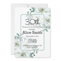 Moderne Witte Magnolia Groen 30e Verjaardag Invi