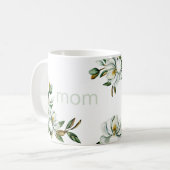 Moderne witte Magnolia Moederdag Koffiemok (Voorkant links)