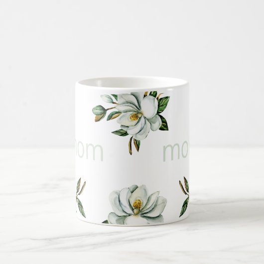 Moderne witte Magnolia Moederdag Koffiemok (Center)
