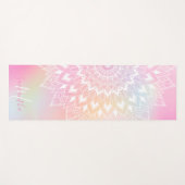 Moderne witte mandala girly pastel regenboog monog yogamat (Voorkant (horizontaal))