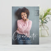 Moderne witte Manuscript Bekleding 4 het Afstudere Bedankkaart (Staand voorkant)