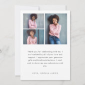 Moderne witte Manuscript Bekleding 4 het Afstudere Bedankkaart (Achterkant)