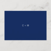 Moderne witte marinekaart voor blauwe bruiloft informatiekaartje (Achterkant)