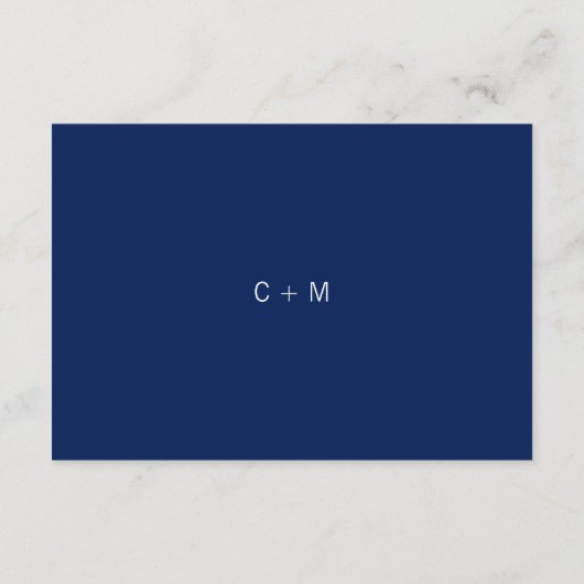 Moderne witte marinekaart voor blauwe bruiloft informatiekaartje (Achterkant)