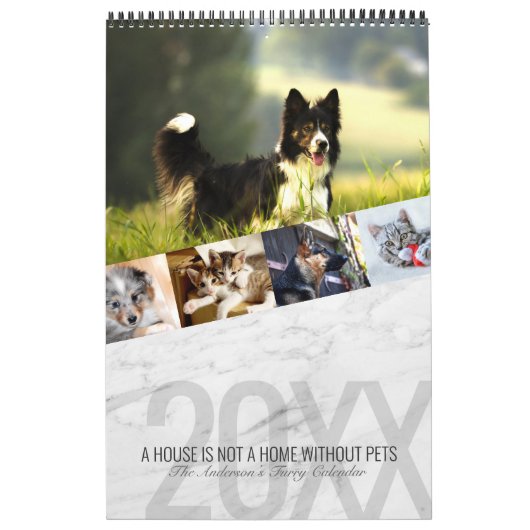 Moderne witte marmer - Aangepaste foto voor één pa Kalender (Hoes)