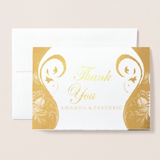 Moderne witte marmer Abstract Hartelijk dank Folie Kaarten (Voorkant met envelop)