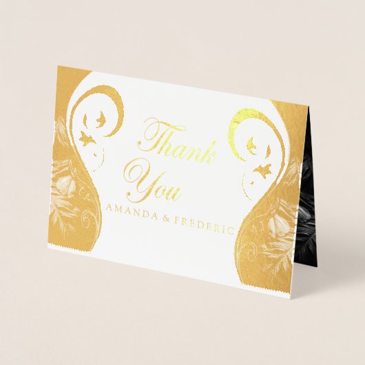 Moderne witte marmer Abstract Hartelijk dank Folie Kaarten (Voorkant)