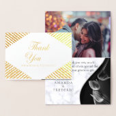 Moderne witte marmer Abstract Hartelijk dank Folie Kaarten (Display)