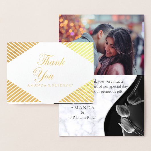 Moderne witte marmer Abstract Hartelijk dank Folie Kaarten (Display)