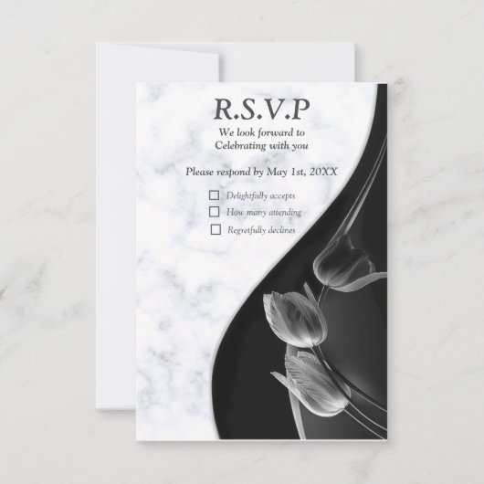 Moderne witte marmer Abstract RSVP Kaartje (Voorkant)
