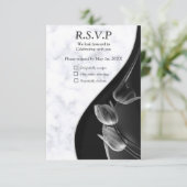 Moderne witte marmer Abstract RSVP Kaartje (Staand voorkant)