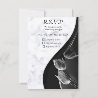 Moderne witte marmer Abstract RSVP Kaartje