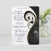 Moderne witte marmer - Abstract zwart Kaart (Staand voorkant)