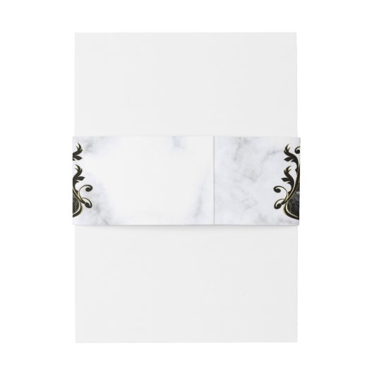 Moderne witte marmer Abstracte buis Uitnodigingen Wikkel (Achterkant Voorbeeld)