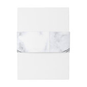 Moderne witte marmer Abstracte buis Uitnodigingen Wikkel (Achterkant Voorbeeld)