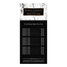 Moderne witte marmer Beauty Salon-prijslijst Reclamekaart
