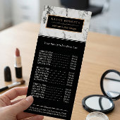 Moderne witte marmer Beauty Salon-prijslijst Reclamekaart