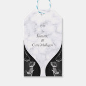 Moderne witte - marmer Black Abstract Gift Label Cadeaulabel (Voorkant)