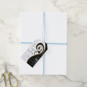 Moderne witte - marmer Black Abstract Gift Label Cadeaulabel (Met Touw)