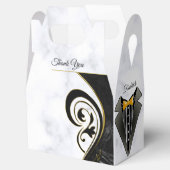 Moderne witte - marmer Black Abstracte cadeaudoos Bedankdoosjes (Geopend)