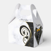 Moderne witte - marmer Black Abstracte cadeaudoos Bedankdoosjes (Voorkant Zijde)