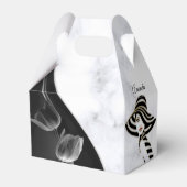 Moderne witte - marmer Black Abstracte cadeaudoos Bedankdoosjes (Achterkant)