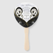 Moderne witte - marmer Black Abstracte handventila Handwaaier (Achterkant)