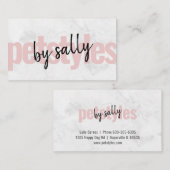 Moderne witte marmer Blush roze petstijlen. Visitekaartje (Voorkant / Achterkant)