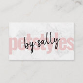 Moderne witte marmer Blush roze petstijlen. Visitekaartje (Voorkant)