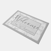 Moderne witte marmer Elegant Custom Name Deurmat (Schuin)
