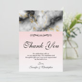 Moderne witte marmer en goudband Dank je wel Bedankkaart (Staand voorkant)