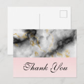 Moderne witte marmer en goudband Dank je wel Briefkaart (Voorkant / Achterkant)