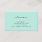 Moderne witte marmer- en mint-groene typografiekla visitekaartje (Achterkant)