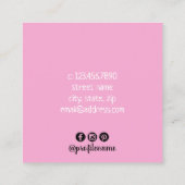 Moderne witte marmer en roze hartgordels vierkante visitekaartje (Achterkant)