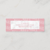 Moderne witte marmer- en roze nagels mini visitekaartje (Achterkant)
