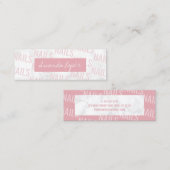 Moderne witte marmer- en roze nagels mini visitekaartje (Voorkant / Achterkant)