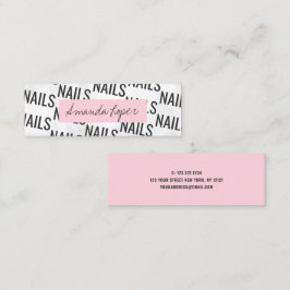 Moderne  witte marmer- en roze nagels mini visitekaartje