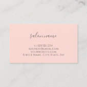 Moderne witte marmer- en wazige roze typografische visitekaartje (Achterkant)