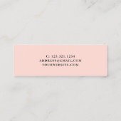 Moderne witte marmer- en zwarte roze nageltechnicu mini visitekaartje (Achterkant)