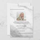 Moderne, witte marmer gestapelde tekst Afstuderen  Aankondiging (Achterkant)