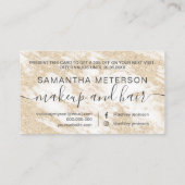 Moderne witte marmer glitter typografie kortingskaartje (Achterkant)