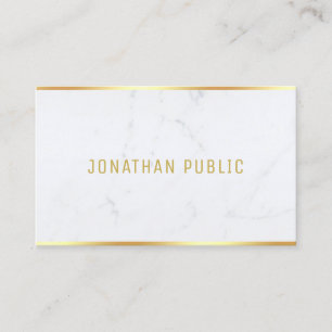 Moderne witte, marmer Gold Text Sjabloon elegant Visitekaartje