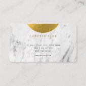 Moderne, witte marmer & goudmoderne afbeelding visitekaartje (Achterkant)