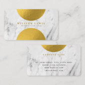 Moderne, witte marmer & goudmoderne afbeelding visitekaartje (Voorkant / Achterkant)