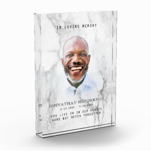 Moderne witte marmer in liefdevol geheugen foto-on fotoblokken (Links)