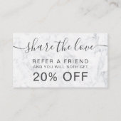 Moderne, witte marmer make-up professioneel aanbevelingskaartje (Voorkant)