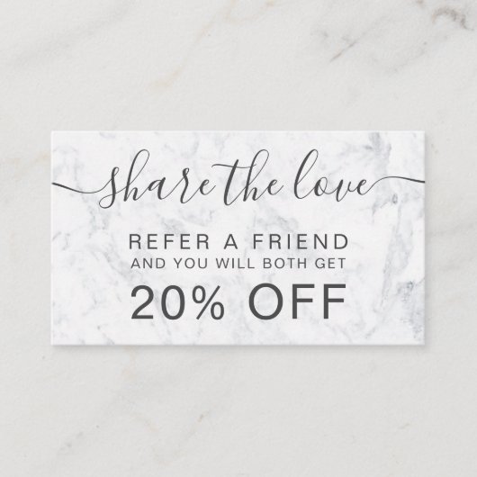 Moderne, witte marmer make-up professioneel aanbevelingskaartje (Voorkant)